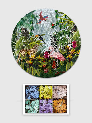 Puzzle Rond 1000 Pièces Animaux Tropicaux - GoCrazyPuzzle