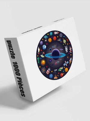 Puzzle Rond 1000 Pièces Planètes Cosmiques - GoCrazyPuzzle