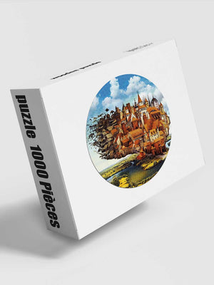 Puzzle Rond 1000 Pièces Ville Flottante - GoCrazyPuzzle