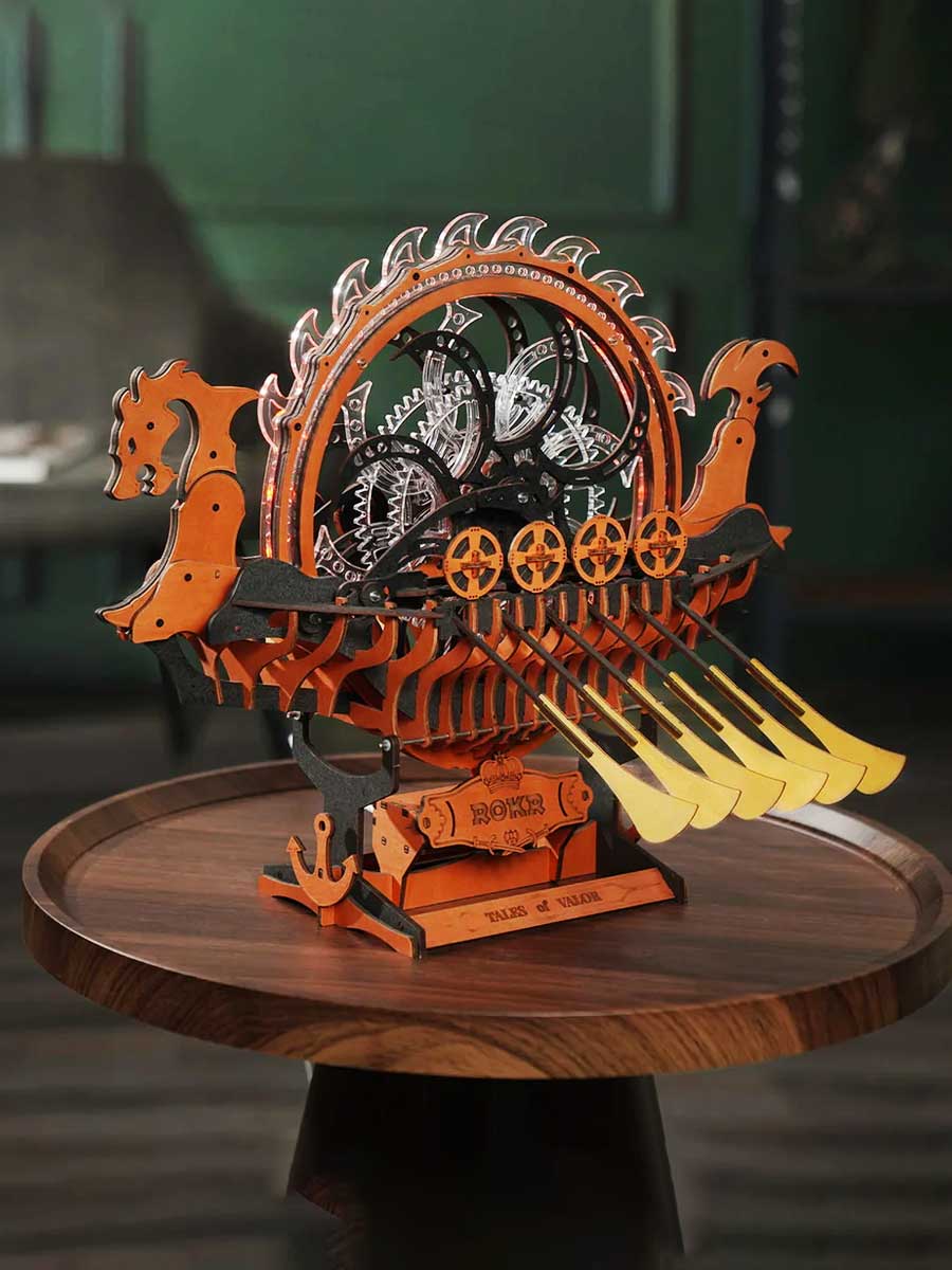 Puzzle en Bois 3D Navire Viking ROKR - GoCrazyPuzzle
