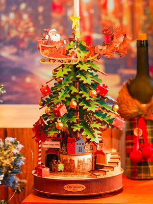 Puzzle en Bois 3D Sapin de Noël Musical avec Lumière - GoCrazyPuzzle