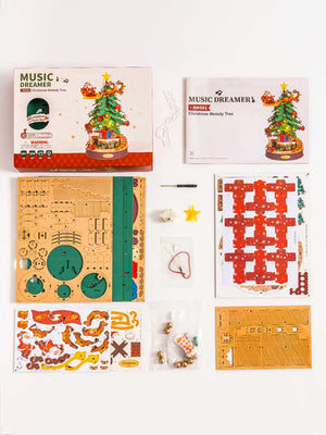 Puzzle en Bois 3D Sapin de Noël Musical avec Lumière - GoCrazyPuzzle
