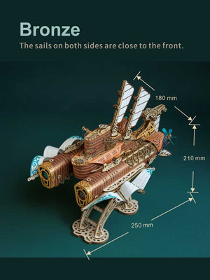 Puzzle en Bois 3D Steampunk Vaisseau Spatial - GoCrazyPuzzle