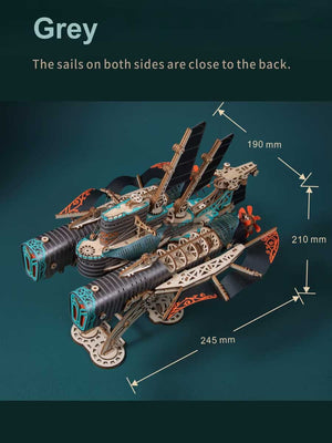 Puzzle en Bois 3D Steampunk Vaisseau Spatial - GoCrazyPuzzle