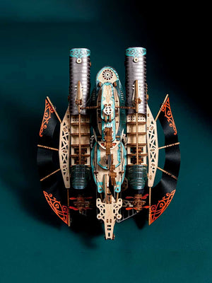 Puzzle en Bois 3D Steampunk Vaisseau Spatial - GoCrazyPuzzle