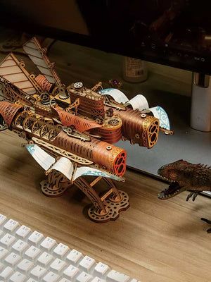 Puzzle en Bois 3D Steampunk Vaisseau Spatial - GoCrazyPuzzle