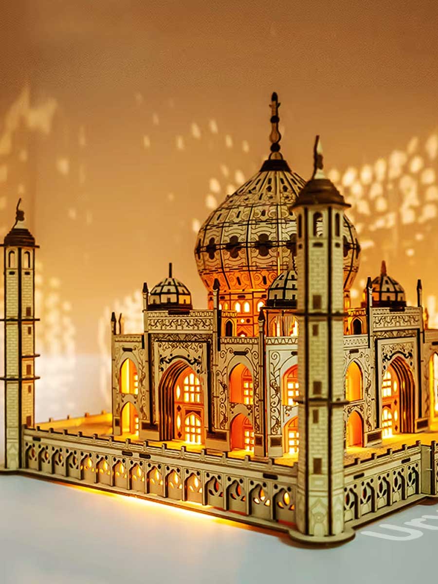 Puzzle en Bois 3D Taj Mahal avec Lumière - GoCrazyPuzzle