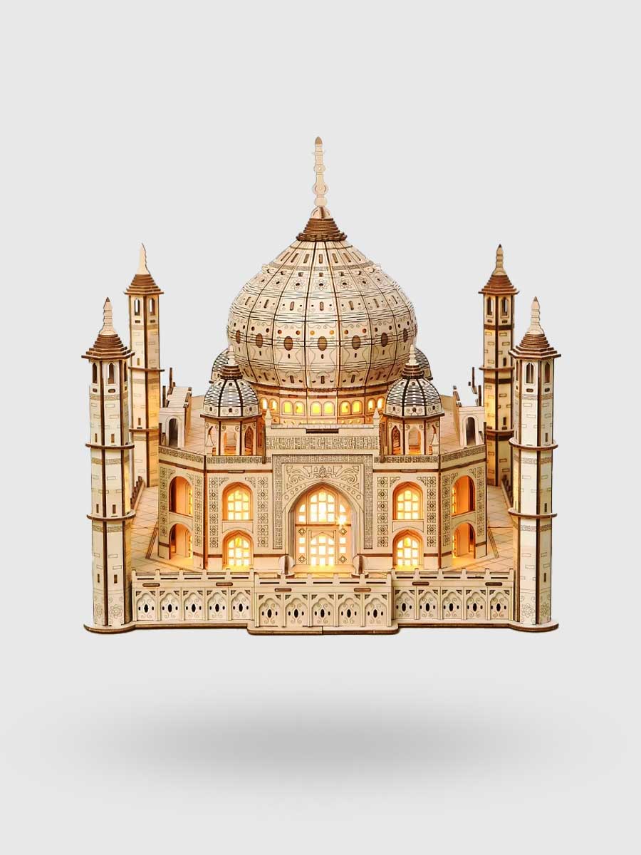 Puzzle en Bois 3D Taj Mahal avec Lumière - GoCrazyPuzzle