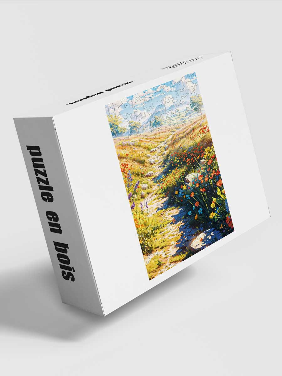 Puzzle en Bois Adulte - Sentier de Campagne Paisible - GoCrazyPuzzle