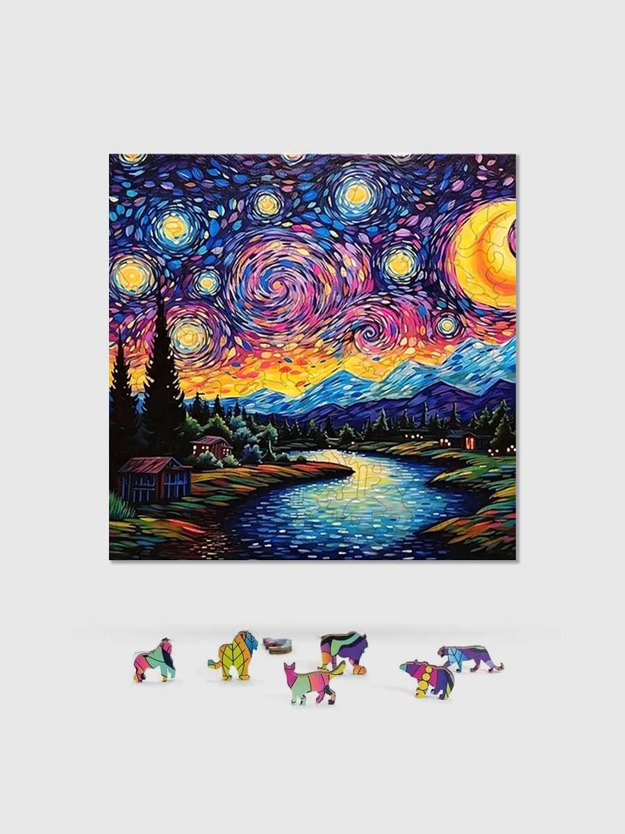 Puzzle en Bois Adulte Nuit Étoilée - GoCrazyPuzzle