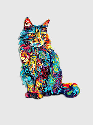 Puzzle en Bois Chat Fantaisie - GoCrazyPuzzle