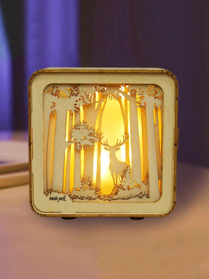 Puzzle 3D Lumière Forêt et Cerf en Bois - GoCrazyPuzzle