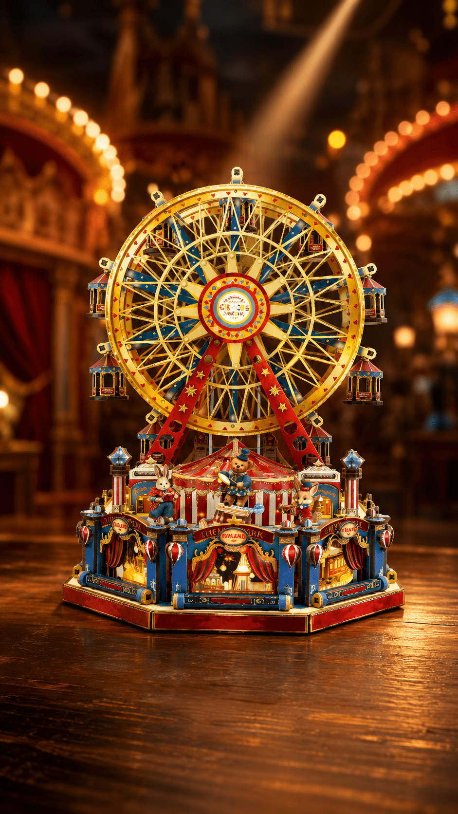 Puzzle 3D en Bois « Grande Roue Musicale » – Maquette lumineuse à assembler - GoCrazyPuzzle