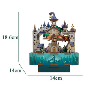 Puzzle Bois 3D « Château Magique » – Boîte à Musique DIY avec Train Mobile - GoCrazyPuzzle