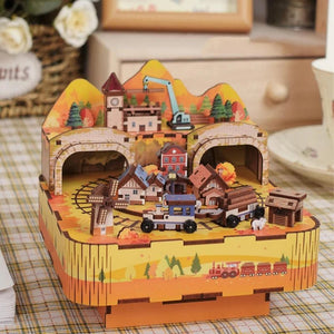 3D Puzzle Bois « Train Vallée » – Boîte à Musique DIY Mobile - GoCrazyPuzzle