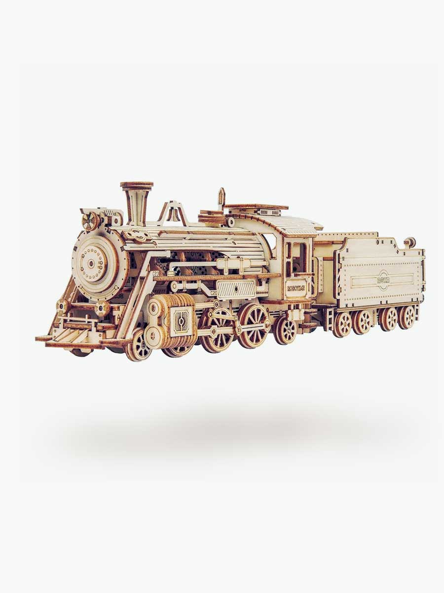 Train à Vapeur Express Puzzle 3D en Bois - GoCrazyPuzzle