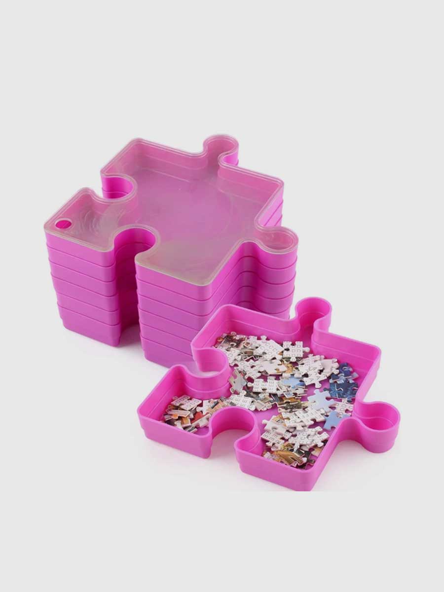 Boite Rangement Puzzle Rose