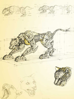 Maquette Mécanique Guépard - Puzzle 3D Métal Steampunk (Kit DIY Adulte) - GoCrazyPuzzle