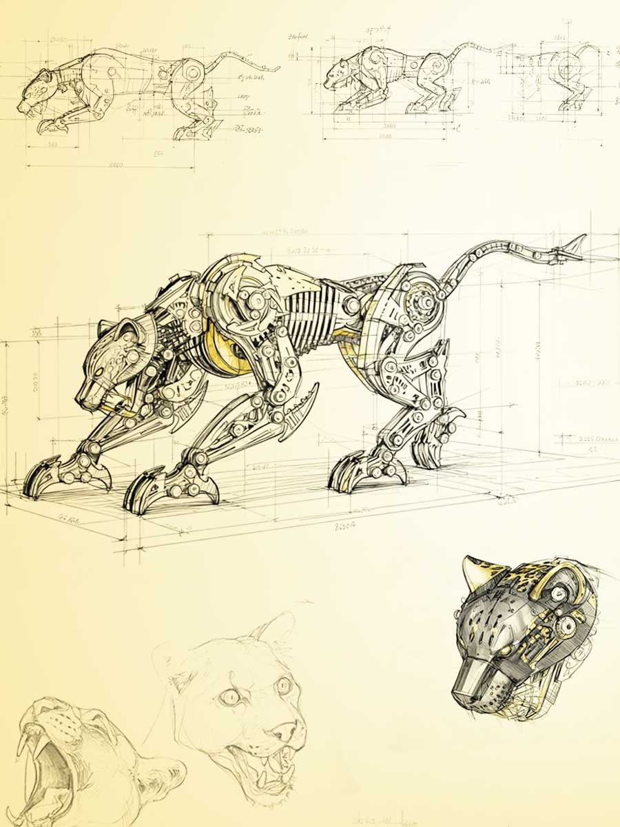 Maquette Mécanique Guépard - Puzzle 3D Métal Steampunk (Kit DIY Adulte) - GoCrazyPuzzle