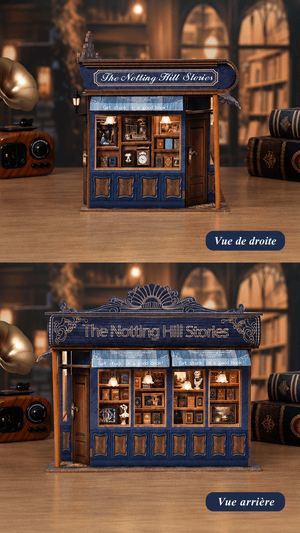 Miniature DIY « Librairie Anglaise » – Décor lumineux à assembler - GoCrazyPuzzle