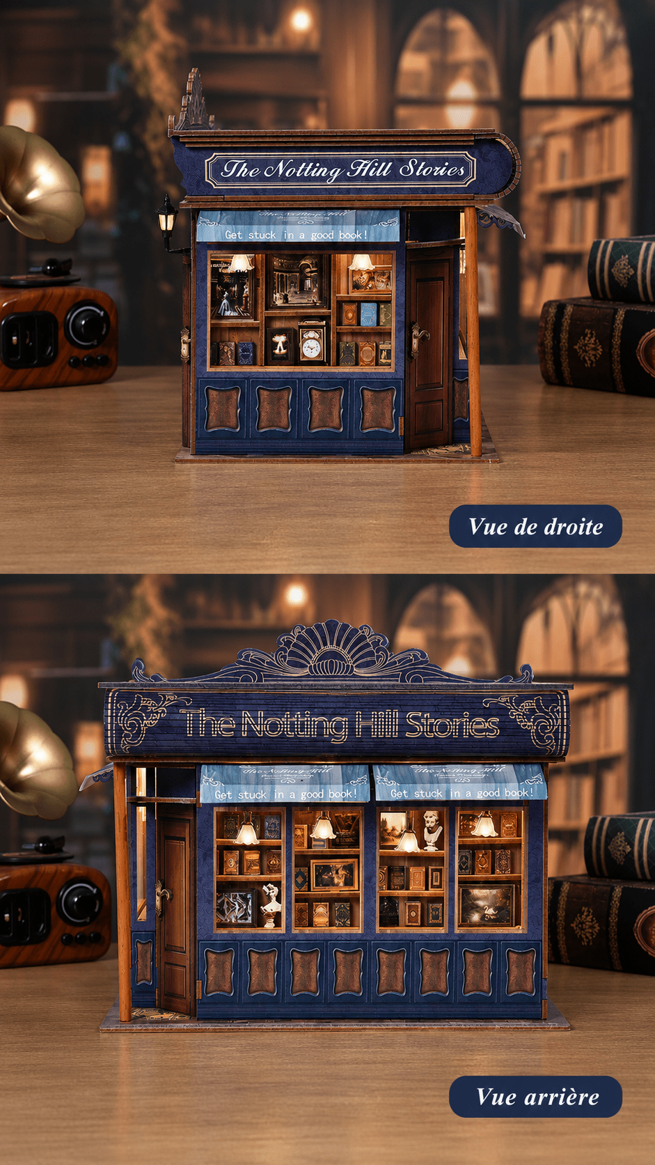 Miniature DIY « Librairie Anglaise » – Décor lumineux à assembler - GoCrazyPuzzle