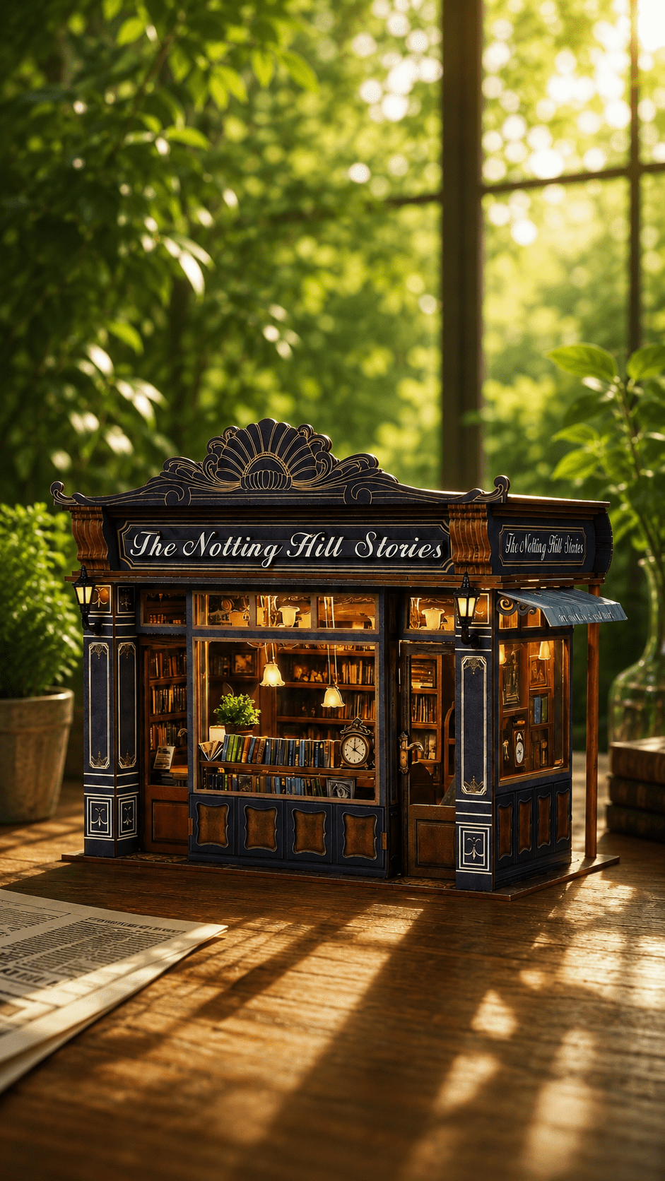 Miniature DIY « Librairie Anglaise » – Décor lumineux à assembler - GoCrazyPuzzle