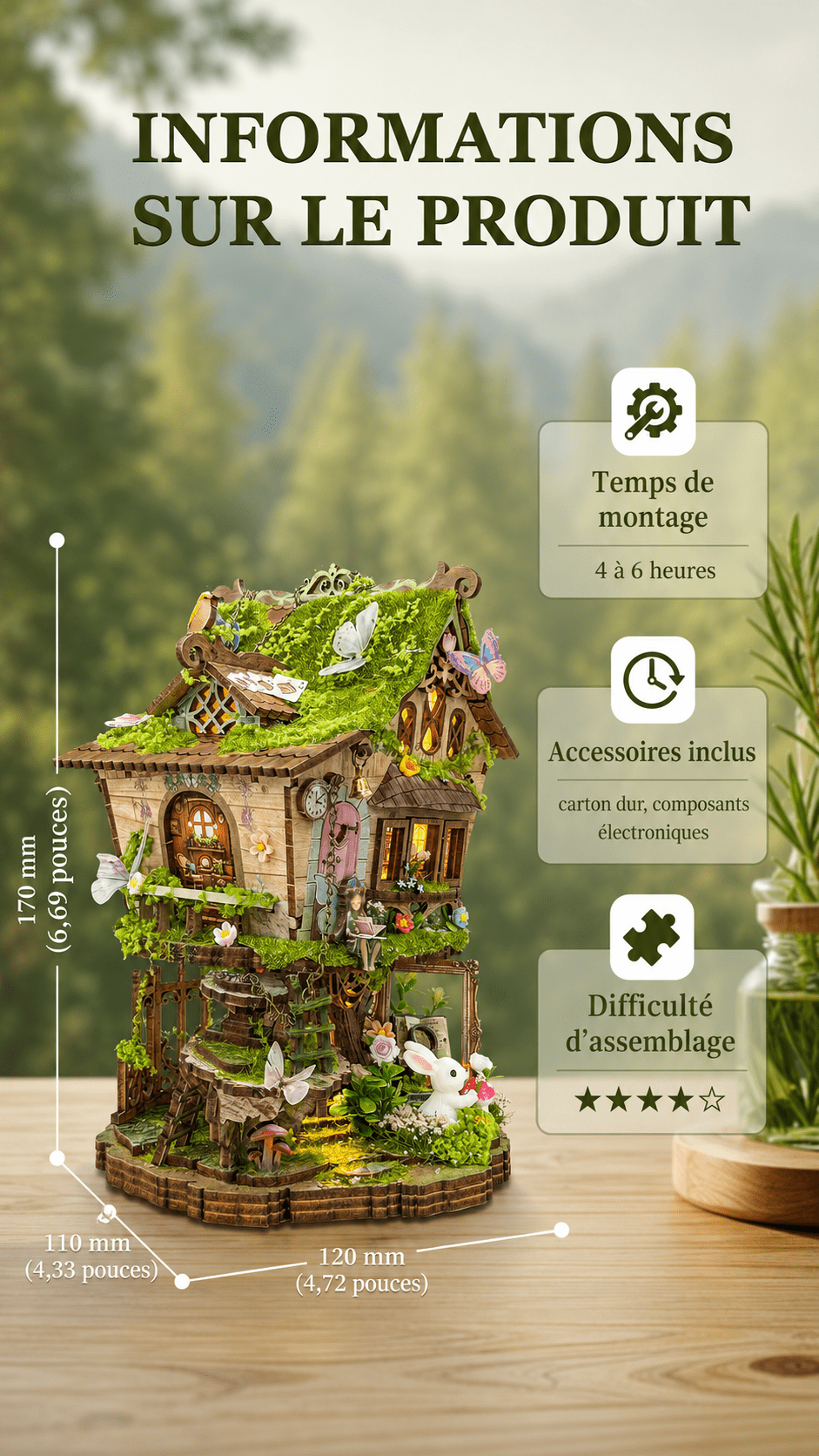 Miniature DIY « Maison des Lutins » – Décor féerique lumineux à assembler - GoCrazyPuzzle