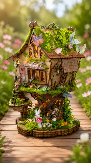 Miniature DIY « Maison des Lutins » – Décor féerique lumineux à assembler - GoCrazyPuzzle