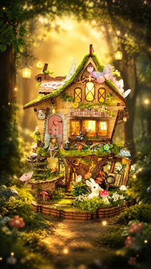Miniature DIY « Maison des Lutins » – Décor féerique lumineux à assembler - GoCrazyPuzzle