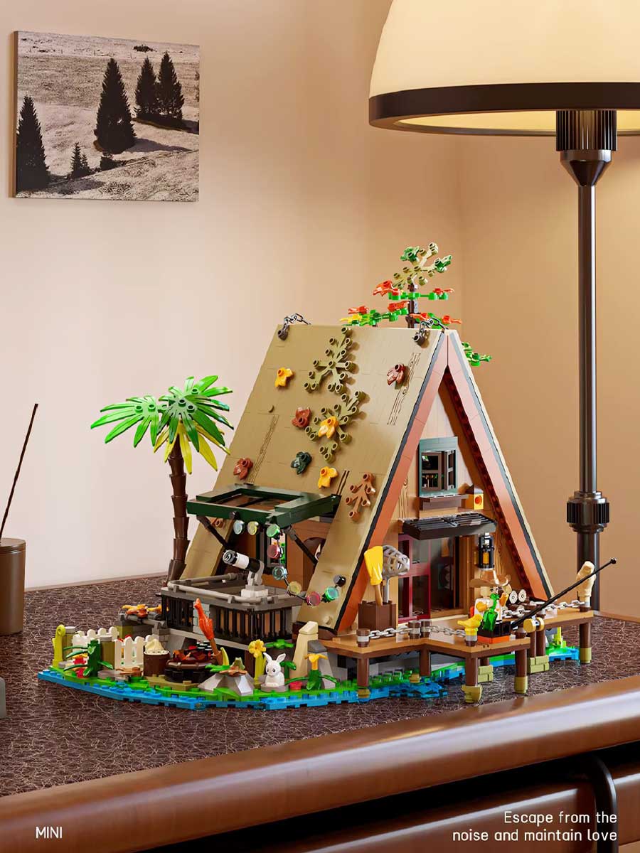 Puzzle 3D Maison avec les Arbres: Assemblage Créatif - GoCrazyPuzzle