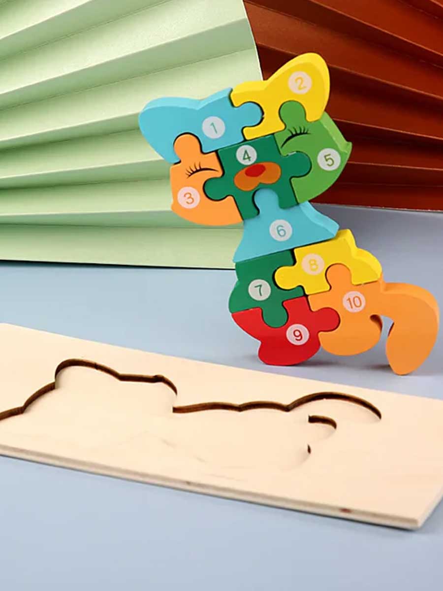 Puzzle Enfant 3 ans | Couleurs & Chiffres Chat