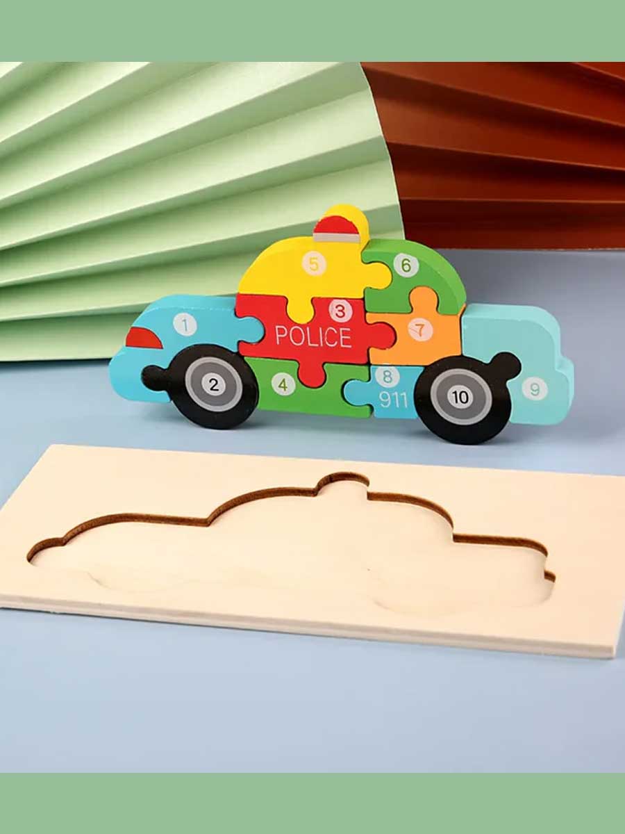 Puzzle Enfant 3 ans Couleurs & Chiffres | Voiture