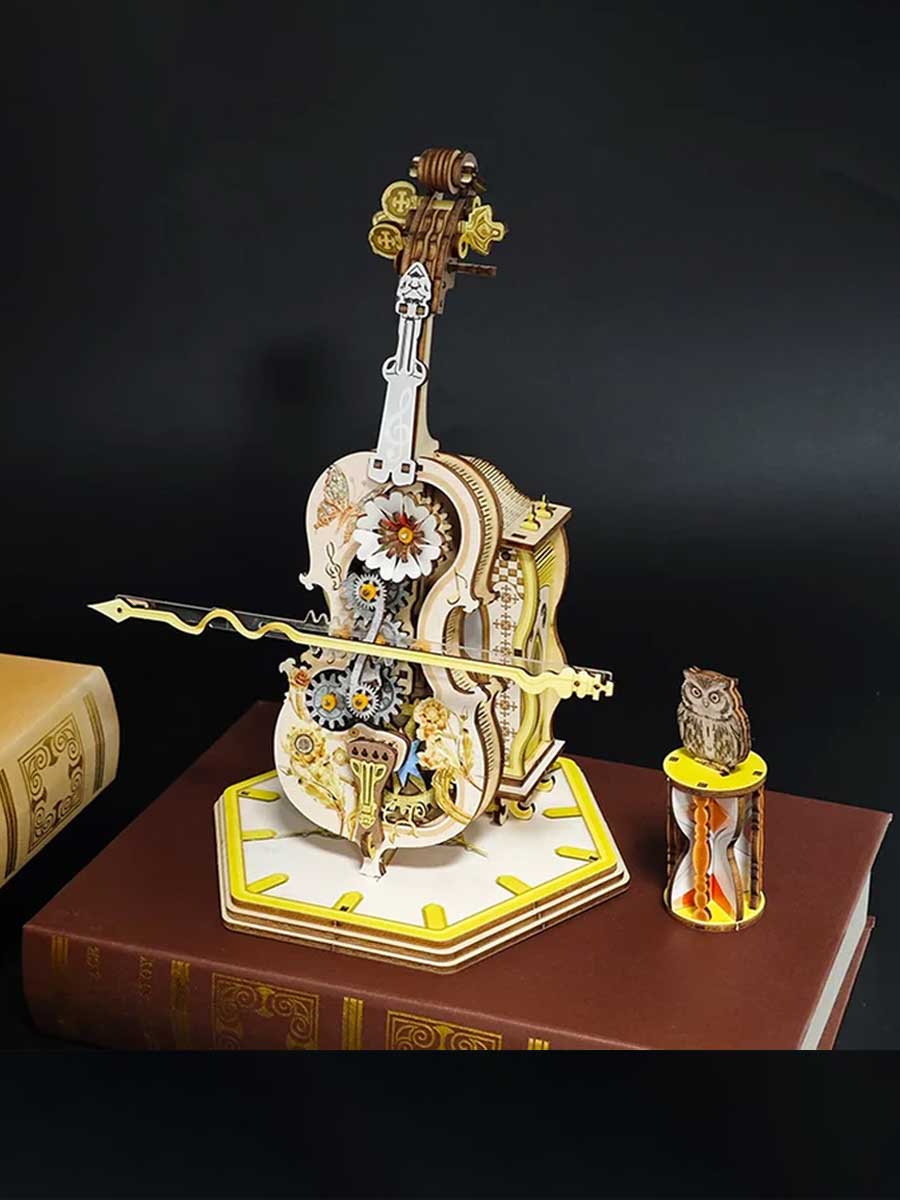 Puzzle Musique 3D Violoncelle Mécanique en Bois