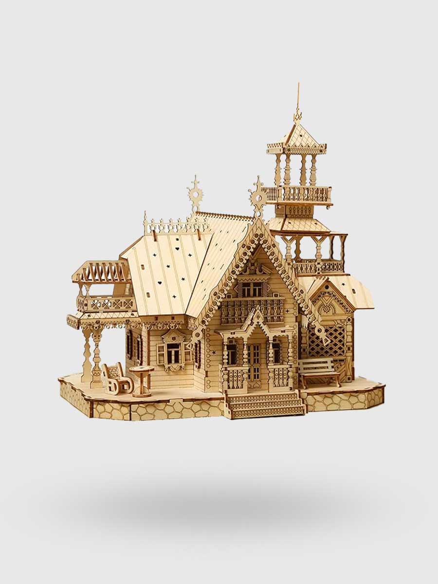 Puzzle en Bois 3d Maison Villa avec Lumière