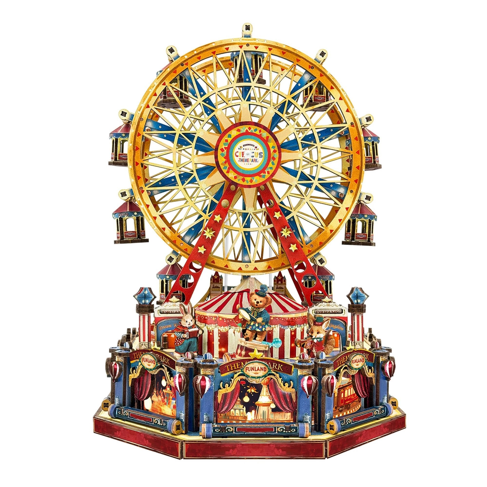 Puzzle 3D en Bois « Grande Roue Musicale » – Maquette lumineuse à assembler - GoCrazyPuzzle