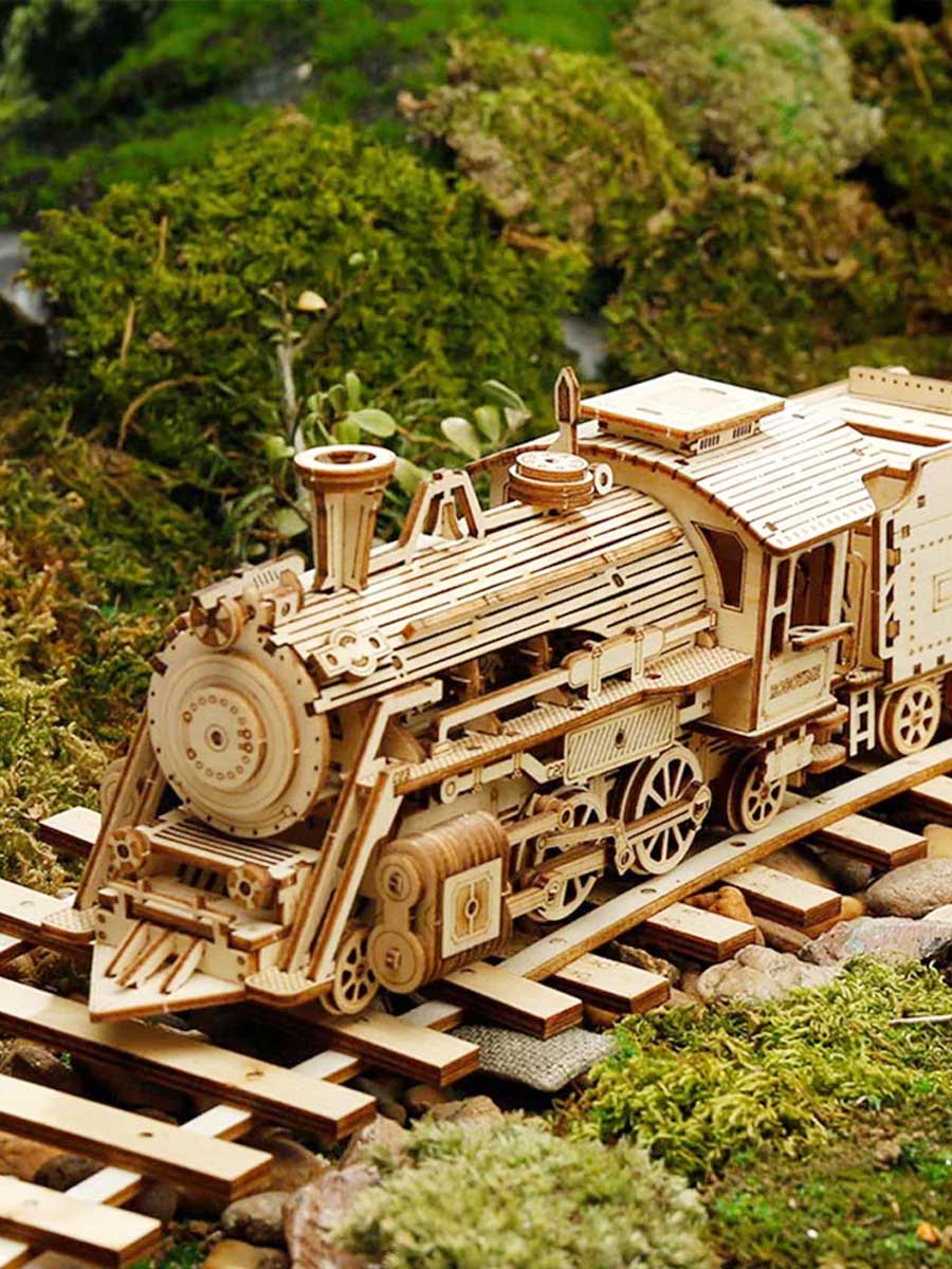 Train à Vapeur Express Puzzle 3D en Bois